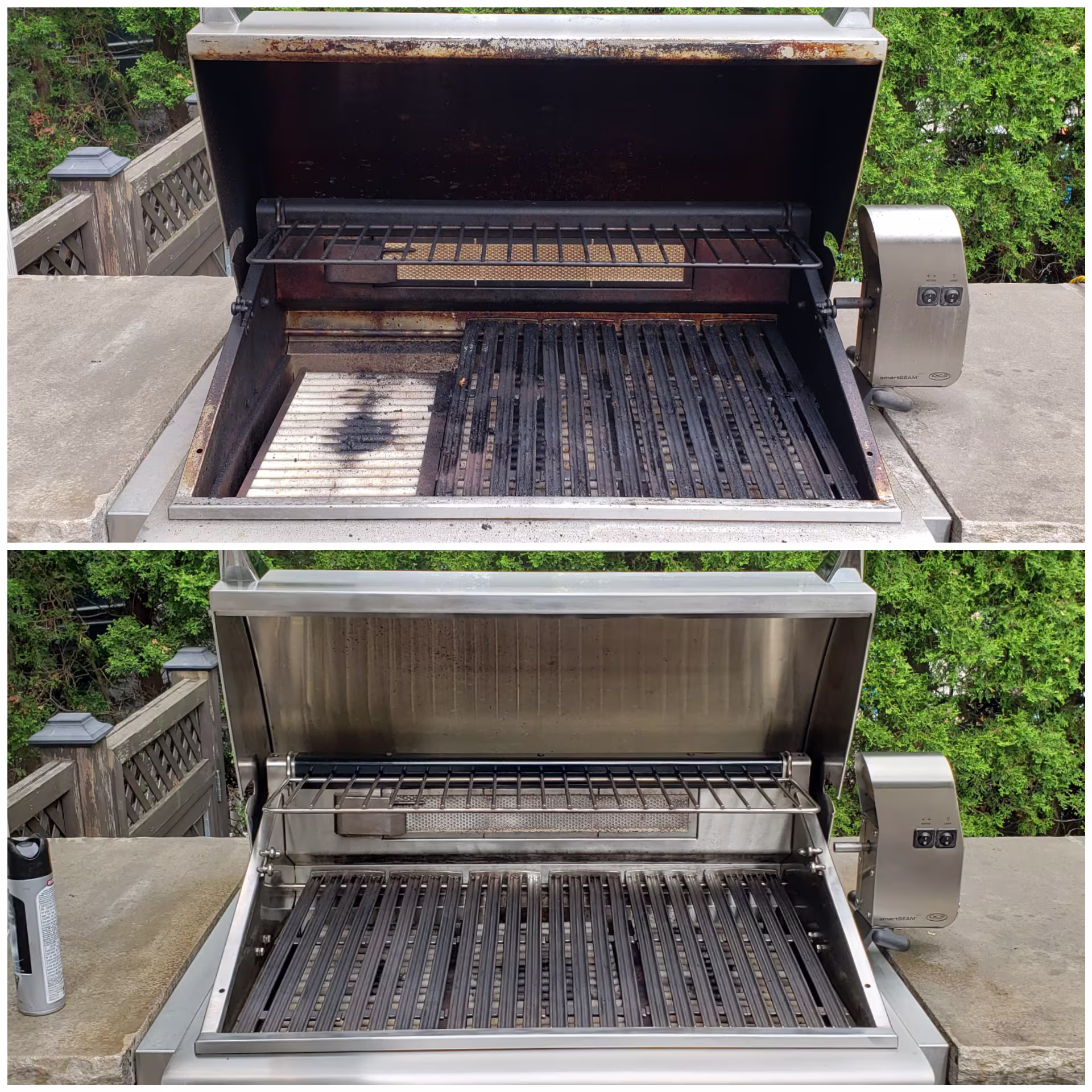 Before grill cleaning