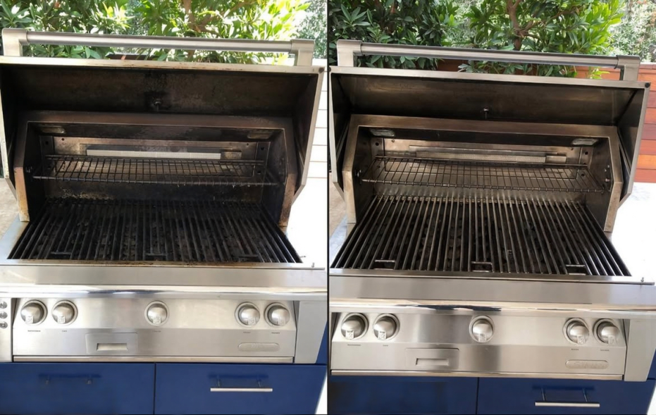 Before cleaning grill